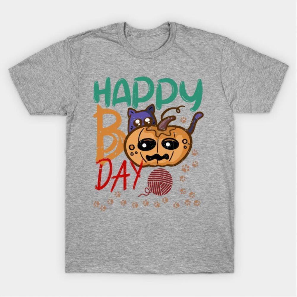 Happy Boo Day Party Costume With Boo Cat Pumpkin Funny Tshirt